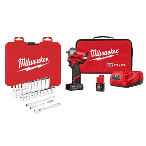 Kit De Llave De Impacto M12 Fuel + Juego De Herramientas Mecánicas De Trinquete P322-2554 Milwaukee
